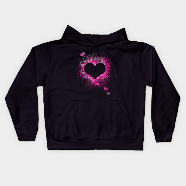 Valentine's Day Dot Splatter Hearts Kids Hoodie by MoMo